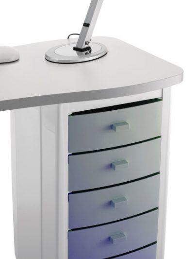 Table manucure avec colonne de rangement Zippy