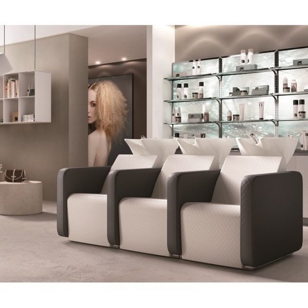 Bac de lavage INFINITY MODULO, Exemple en salon de coiffure