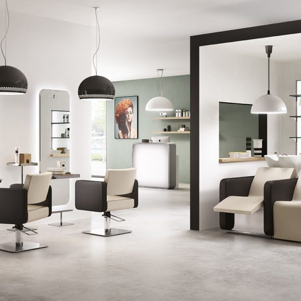 Bac de lavage INFINITY MODULO, Exemple en salon de coiffure