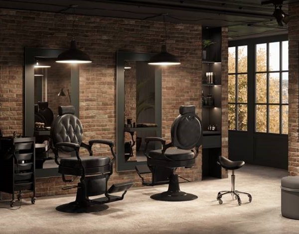 Fauteuil barbier noir design