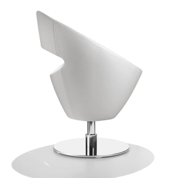 Fauteuil de coupe COCOON base rond sans pompe blanc de côté