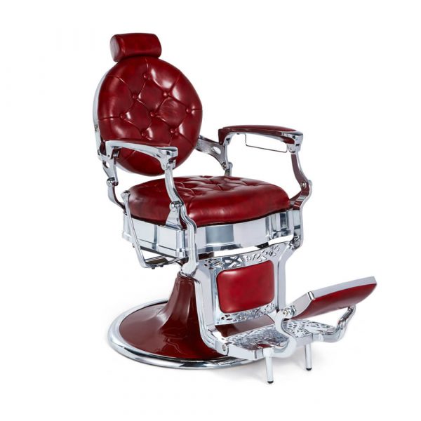 Fauteuil barbier rouge vintage SAMY