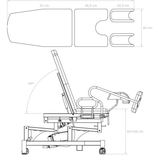 Fauteuil de gynécologie électrique REX