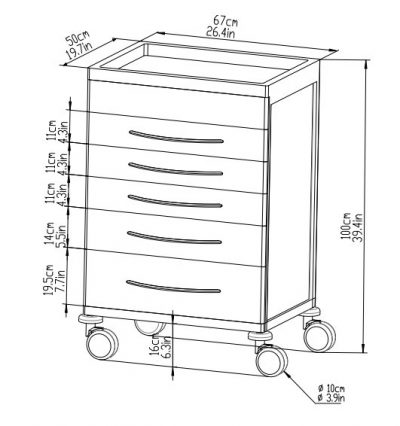 Chariot d'anesthésie DARKOS