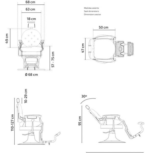 Fauteuil barbier MUSE BLACK