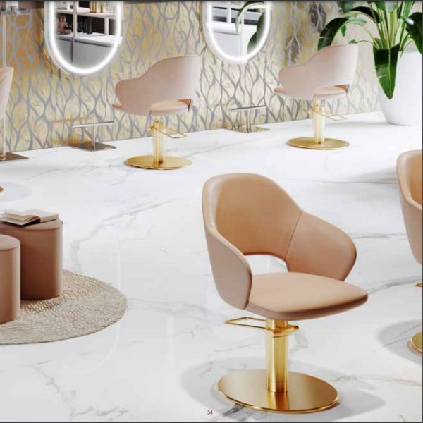 Fauteuil de coupe base or pour salon de coiffure
