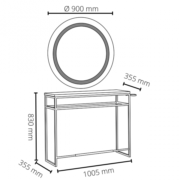 Coiffeuse avec miroir LOFT