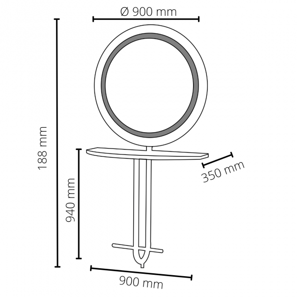 Coiffeuse console+miroir JUNO