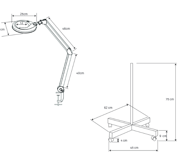 Lampe loupe LED sur pieds ERIKA
