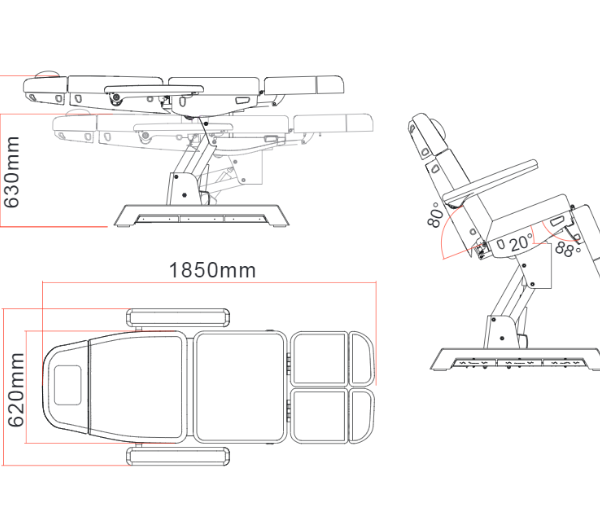 Fauteuil de pédicure électrique SILVA