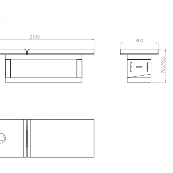 Table de spa fixe en bois WARD