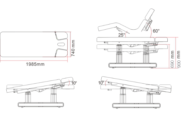Table électrique spa chauffante KYLIE