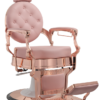 Fauteuil de barbier rose pour couper la barbe et les cheveux des hommes