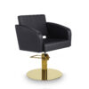 Fauteuil de coupe ANNA avec pied or doré rond pour salon de coiffure