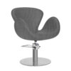 Fauteuil de coupe gris pied INOX pour coiffeurs
