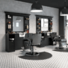 Salon complet Barbier NUMERO 4 avec l'essentiel du mobilier professionnel pour un salon homme