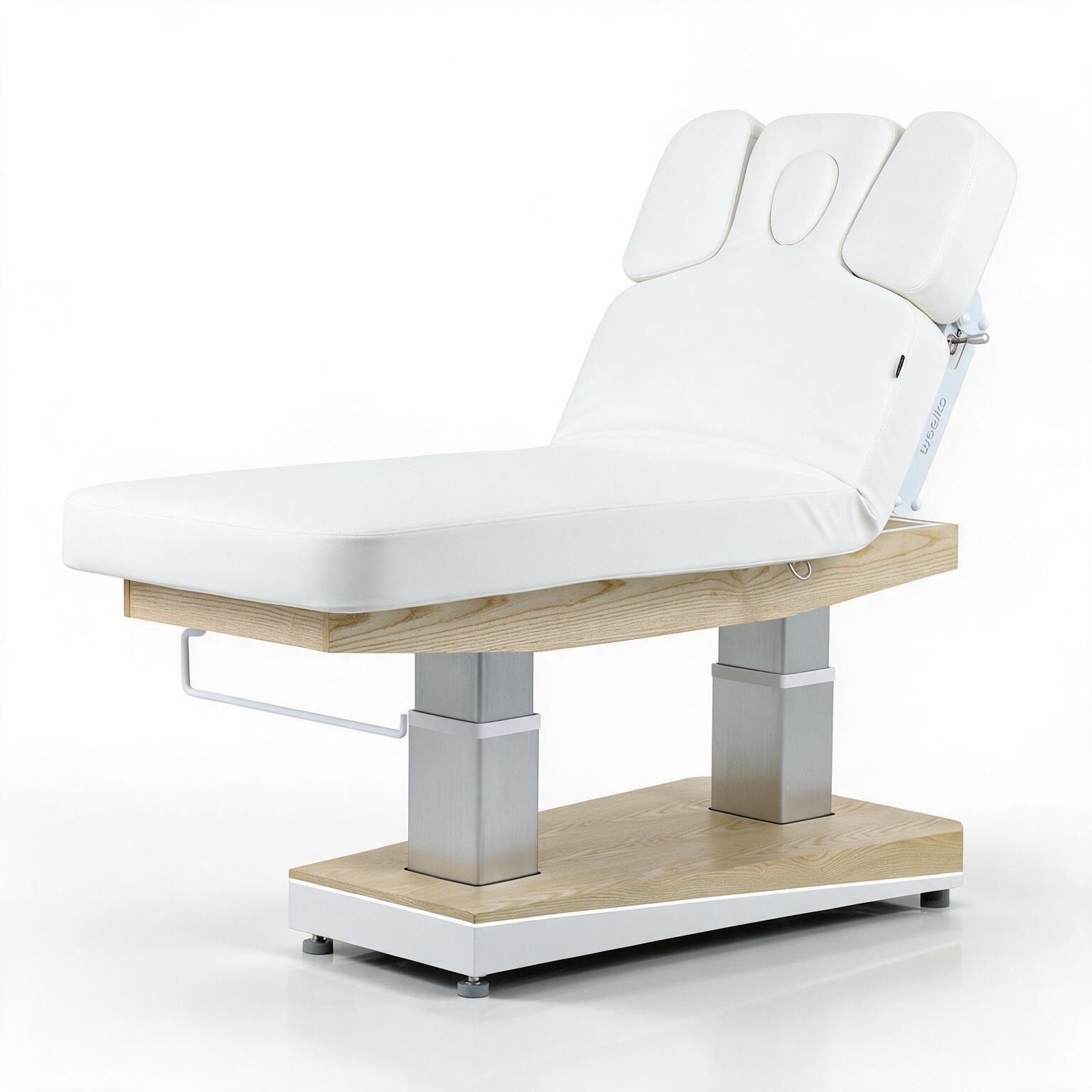 Table de massage chauffante HELLA à 4 moteurs avec base en bois naturel
